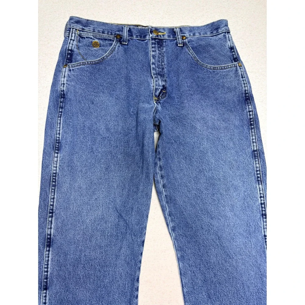Wrangler George Strait Collection Mens Blue Straight Leg Jeans 35x32 103MGSHD